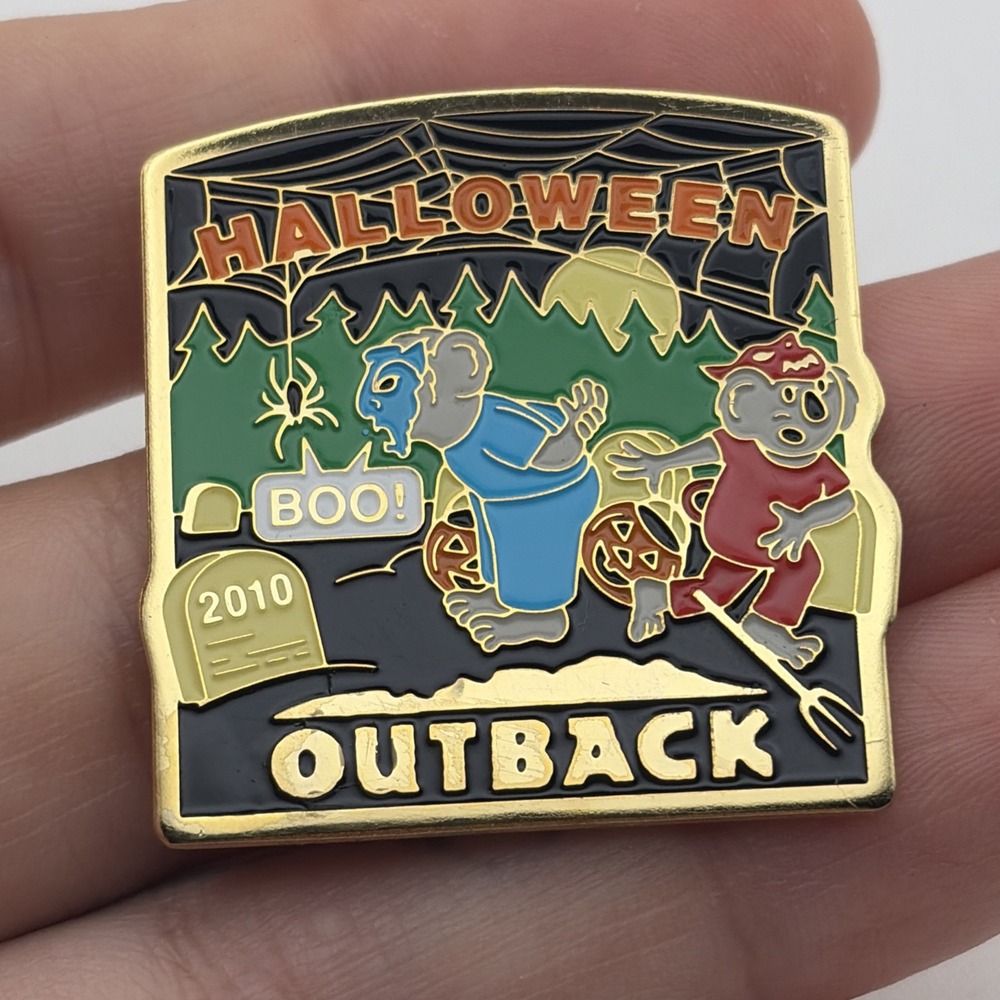 Outback Steakhouse 2010 Halloween Koalas Graveyard Spider Lapel Hat Pin